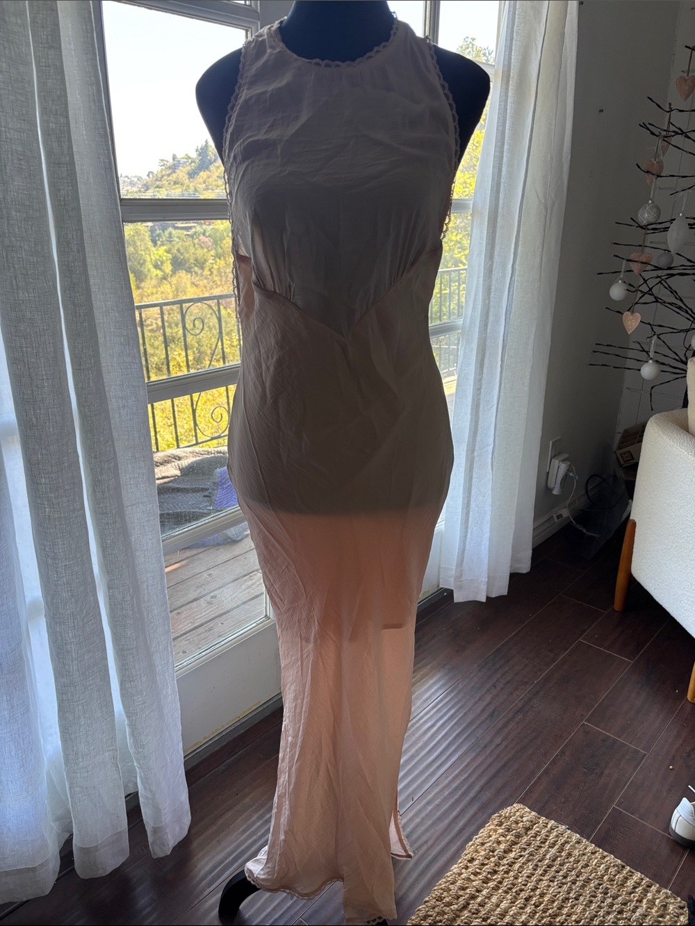 Elegant Sleeveless Light Pink Maxi Dress